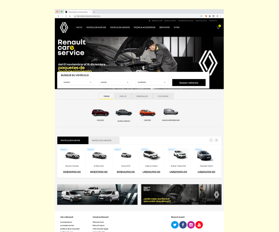 TIENDA ONLINE RENAULT DOMINICANA project detail